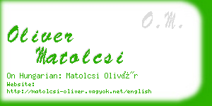 oliver matolcsi business card